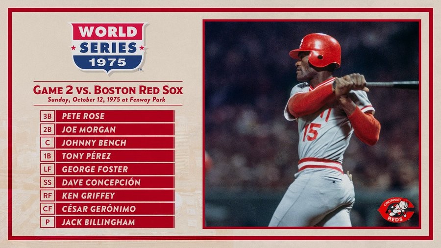 1975 Reds game card